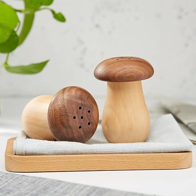 Toothpick Holder, Cute Mushroom Toothpick Dispenser,Wooden Toothpick Container for Kitchen Home Restaurant Dining Room Birthday Hostess Thanksgiving Christmas Gift for Friend Family Wood Decoration