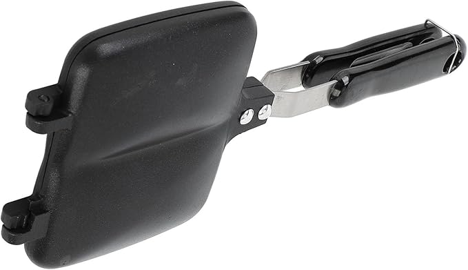 Sandwich Maker Non Stick Hot Sandwich Panini Maker with Handle Aluminum Alloy Grilled Panini Maker Frying Pan Uniform Heating Stovetop Toasted Sandwich Maker for Breakfast(Style 2)(Style 2)