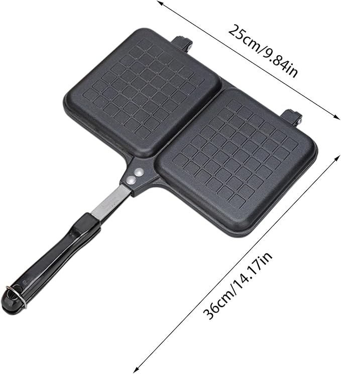 stovetops Sandwich Press – Double Sided Toaster Pan, Non-Stick Cheese Melter Griller | Easy Handle Cooking Tool, Hot Sandwich Maker for Camping, Outdoor Kitchen, Travel Breakfast, and Quick Meals