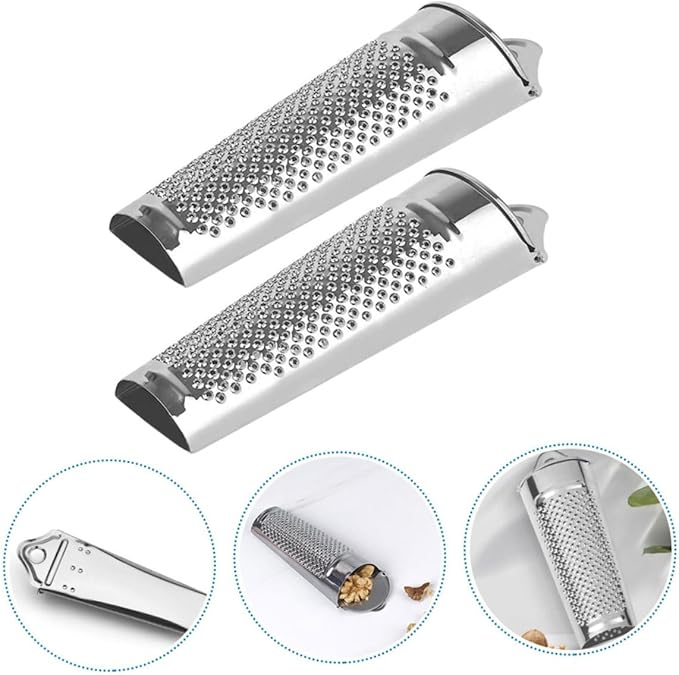Cabilock 2pcs Stainless Steel Grater for Kitchen Use Multi-functional Ginger Cheese and Vegetable Graters Lightweight Kitchen Gadgets for Easy Shredding and Grating