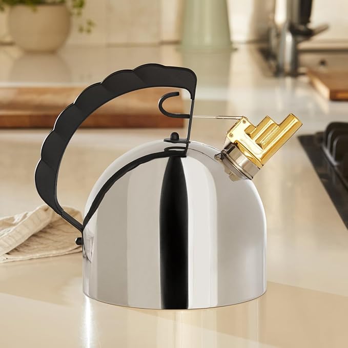 Alessi - Kettle - Stainless Steel - with Steel Base - Diameter 16.5 cm