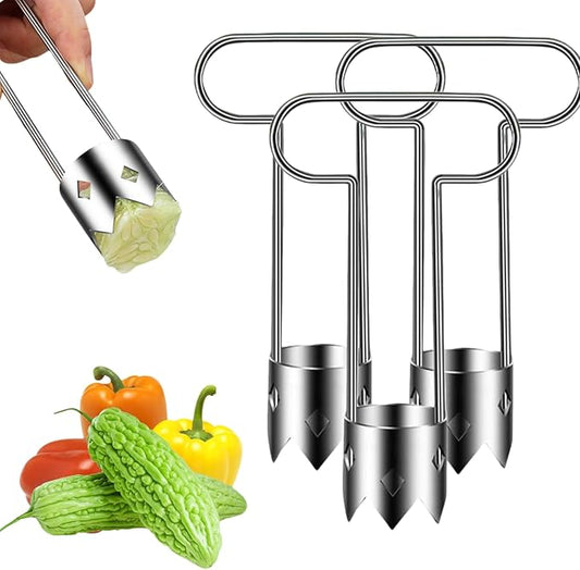 Red Bell Pepper Seed Corer, Stainless Steel Fruit Vegetable Quick Corers and Cave Tools, Apple Corer, Multifunction Pepper Corer Seed Remover Tool,Vegetables&Fruit Kitchen Gadget (3, B)