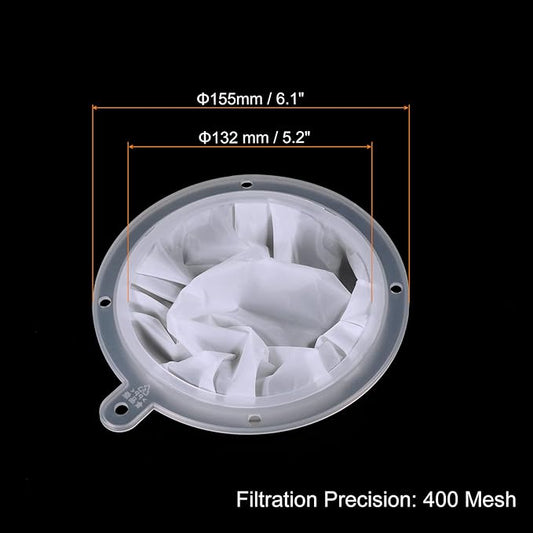 PATIKIL 6.1" O.D. Food Filter Strainer, 400 Mesh Kitchen Mesh Filters Strainers Fine Mesh Sieve for Juice, Coffee, Soy Milk Filtration, White