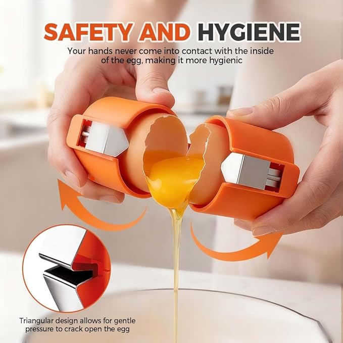 Egg Opener for Raw Eggs & Hard Boiled Eggs, 2026 New Quick Egg Peeler Separator Shell Opener Cutter Cracker Peeling Tool for Making Cakes, Cookies, Tarts, Pie, Etc. Kitchen Gadget