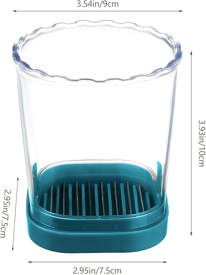 Fruit Slicer Cup-Detachable Fruit Cutter Slicer Stainless Steel Speed Egg Slicers Strawberry Slicer Cutter for Vegetable Cutting Kitchen Gadget (Dark Blue)