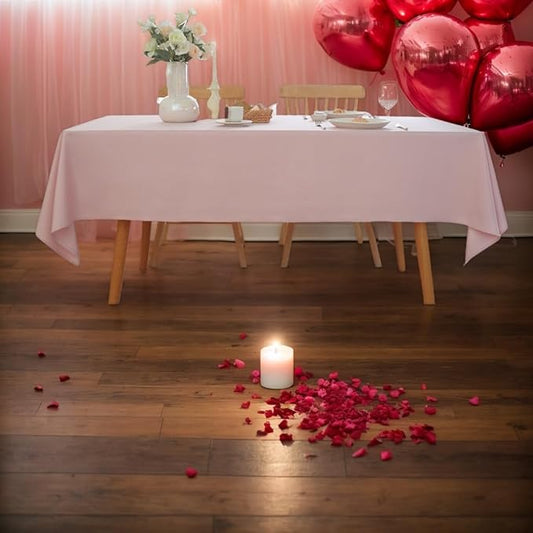 Alsoo Valentines Table Cloth Rectangle Table, 60×120 Inch Linen Textured Table Cloth Waterproof Tablecloths Wrinkle Free Fabric Farmhouse Table Cover for Dining Parties Buffets Holidays,Light Pink