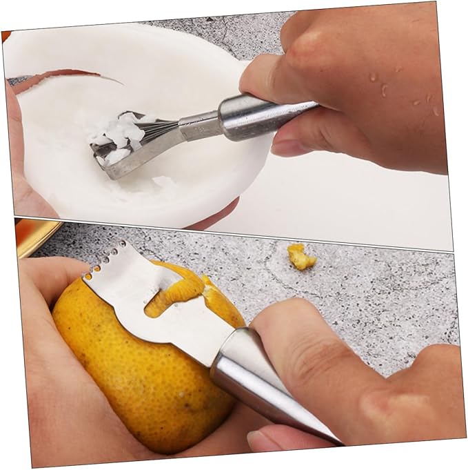 3pcs Lemon Zester Grater Multifunctional Fruit Peeler Steel Kitchen Tool for Cocktails
