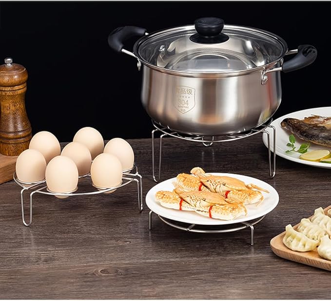 Steamer Basket for Instant Pot Pressure Cookers Pots Accessories Steamer Basket with Egg Steamer Rack Steamer Divider (Steamer Basket+ Rack+Divider)