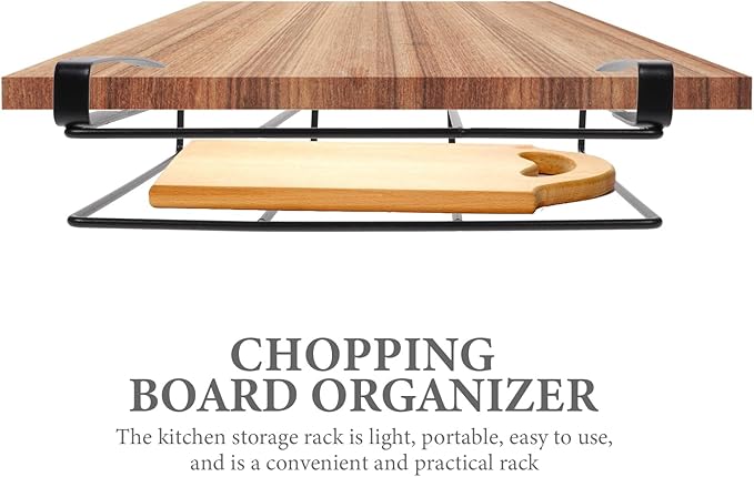 Cutting Board Holder 10.2x10.6x3.3inch Cutting Board Storage Rack Hanging Rack Chopping Board Stand Under Cabinet Shelf Organizer Kitchen Storage Holder