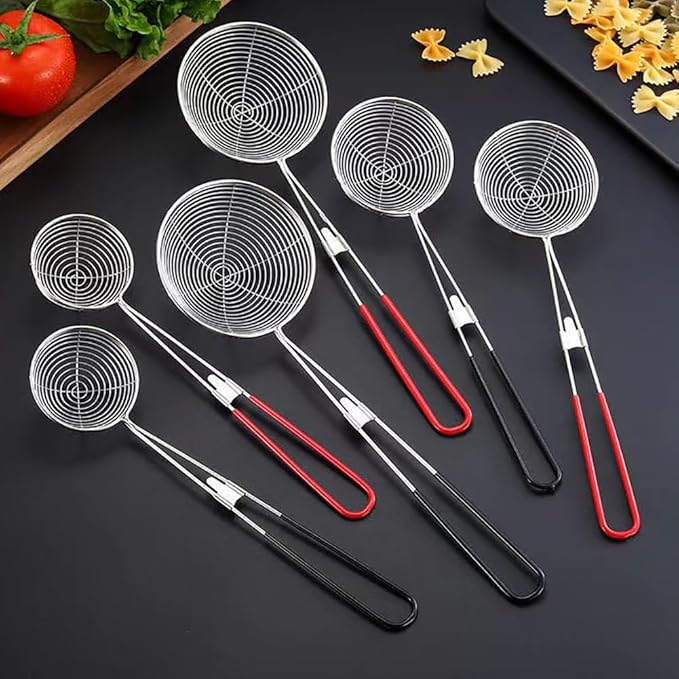 2 Pcs Stainless Steel Strainer Spoons Ladle Hot Pot Strainer Scoops Wire Strainers for Cooking Skimmers Small Frying Spoon Strainer Kitchen Oil Filter Spoons