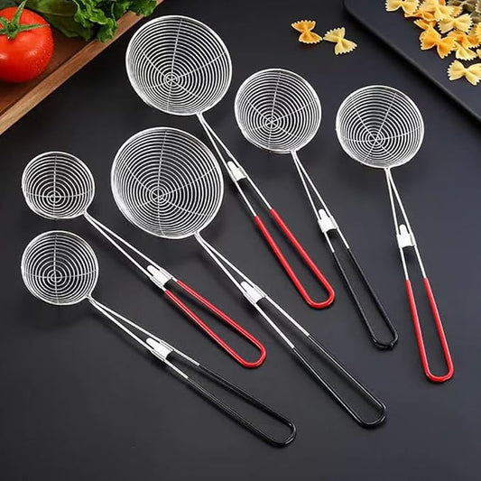 2 Pcs Stainless Steel Strainer Spoons Ladle Hot Pot Strainer Scoops Wire Strainers for Cooking Skimmers Small Frying Spoon Strainer Kitchen Oil Filter Spoons