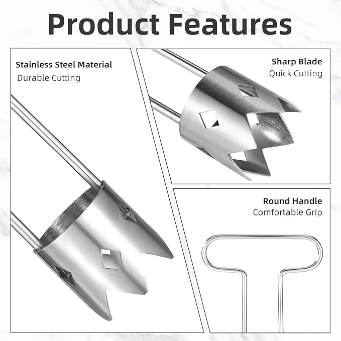 Red Bell Pepper Seed Corer, 6.3x3.74in Stainless Steel Multifunctional Fruit and Vegetable Core Remover with 2pcs Heart-Shaped Hooks Kitchen Gadget for Fruit and Vegetable Deseeding