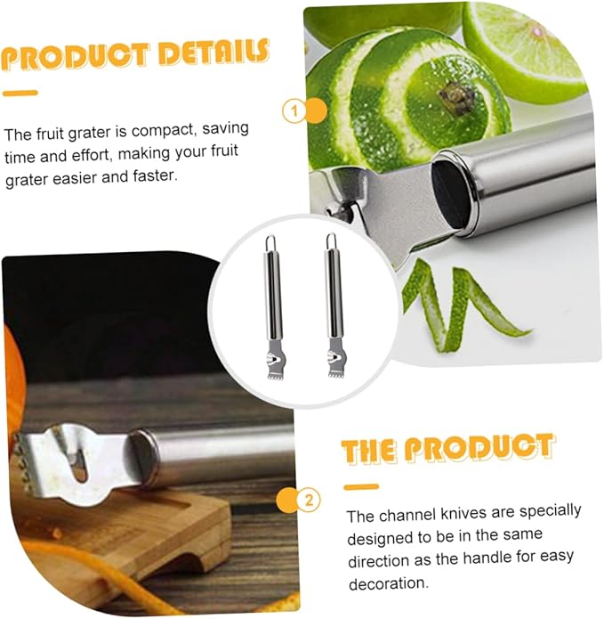 2pcs Lemon Zester and Grater Efficient Kitchen Tool for Fruits Vegetables and Citrus Peeling for Home Restaurant and Baking Use