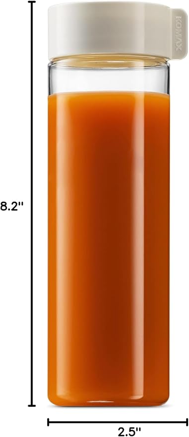 Komax Reusable Juice Bottles, Set of 6 - 18.5 oz | Premium BPA-Free Plastic, Shatterproof, Leakproof, Freezer & Dishwasher Safe | Wide Mouth Juice & Smoothie Containers