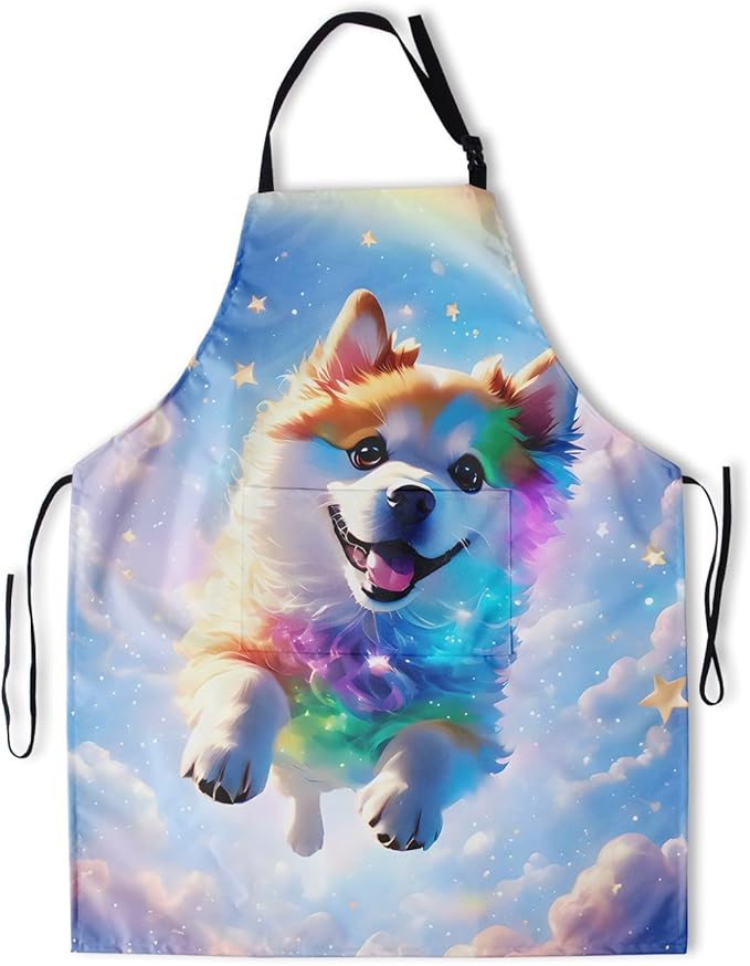 Apron with Pockets Aprons for Women Men Kitchen Chef Apron for Cooking Gardening Server Waitress Painting