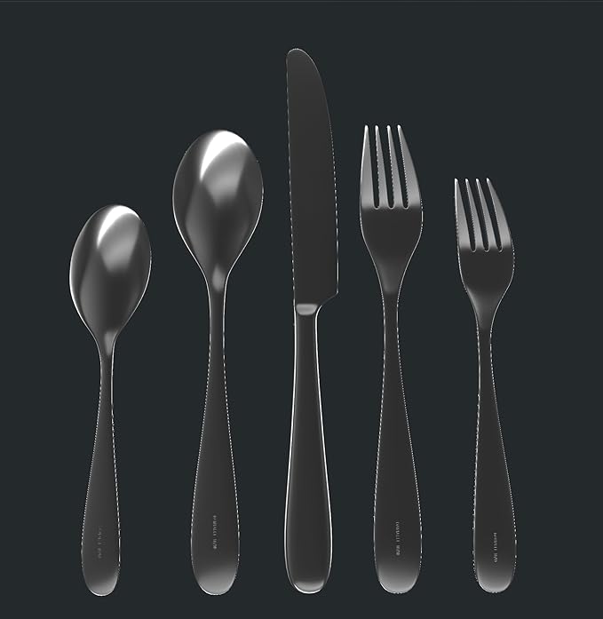Silverware Set for 6 – 18/10 Stainless Steel Flatware, Mirror Finish, Dishwasher Safe, Durable and Balanced Utensils, Modern Tableware (30-Piece Set, Fidenza)