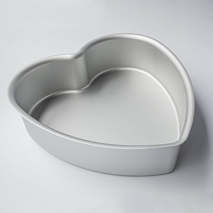 kefyixc 10 Inch Heart Shaped Cake Pan,Deep 3 Inch, Aluminum Heart Cake Tin, Heat-Resistant Baking Cake Pan for Wedding, Party, Family Occasions, Chocolate, Bread. (10 × 3 Inch)