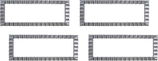 Party Essentials Disposable Hard Plastic Decorative Wavy Trays, 17" X 9", White/Silver Edge (Pack of 2)
