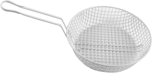 TrueCraftware- 12” Round Breading Basket Coarse Mesh 3" Deep- Culinary Basket for Dredging Chicken French Chips Onion Rings Chicken Wings Food Prep Basket Serving Strainer for Breadcrum Dishes