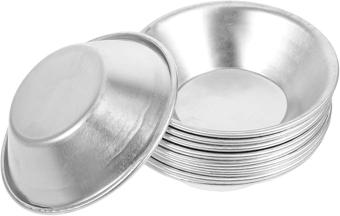 TINEASUR 10pcs Mini Tart Pans Aluminum Alloy Egg Tart Molds Pudding Molds for Baking Steaming DIY Cupcake Baking Cups