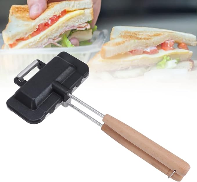Double Sided Sandwich Baking Pan Double Sided Frying Pan Removable Handle Non Stick Pans Aluminum Flip Grilled Cheese Pan Breakfast Sandwich Maker and Dishcloth for Panini Pancake