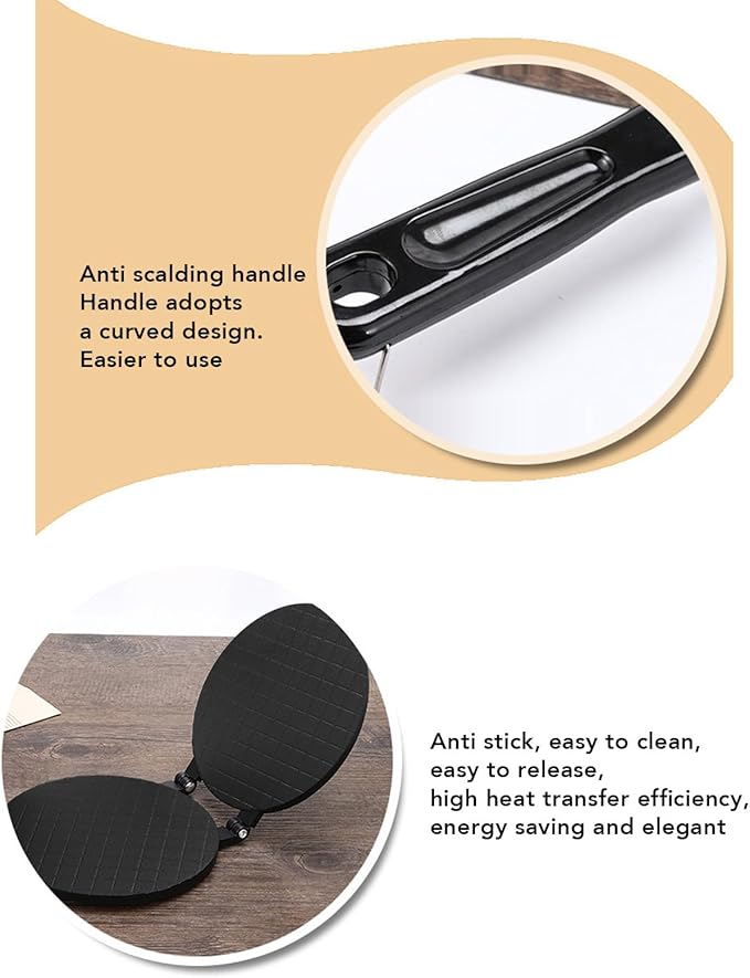 Waffle Cone Maker, Egg Roll Press Pan, Stick Proof Aluminum Stove Top Tortilla Press with Handle for Kitchen, 6.8Inch (Glossy Style)