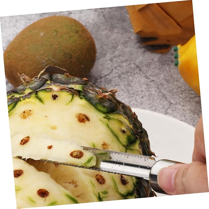 GLEAVI Stainless Steel Lemon Zester Ergonomic Handle 3-Piece Kitchen Grater Set for Citrus Pineapple and Fruit Peeling for Home Cooking