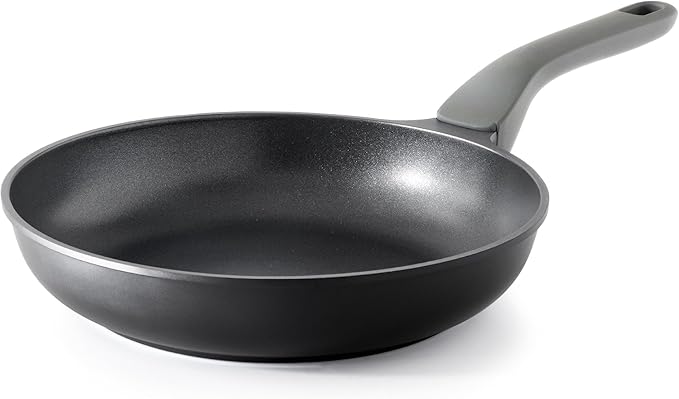 PRICUSIS Nonstick Frying Pan, 8/10/12 Inch Skillet with Stay Cool Handle, Fully Coated, Induction Compatible & Oven Safe, 100% Dishwasher Safe, PTFE & PFOA Free（8 Inch, Black Sesame）
