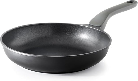 PRICUSIS Nonstick Frying Pan, 8/10/12 Inch Skillet with Stay Cool Handle, Fully Coated, Induction Compatible & Oven Safe, 100% Dishwasher Safe, PTFE & PFOA Free（8 Inch, Black Sesame）