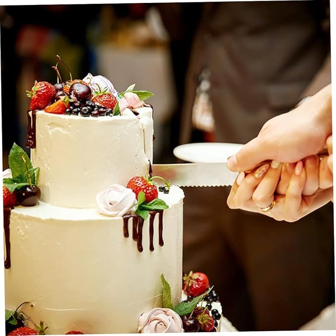 BEAHING Wedding Cake Knife Server Set, Mr and Mrs Crystal Handle Cutter for Anniversary Engagement