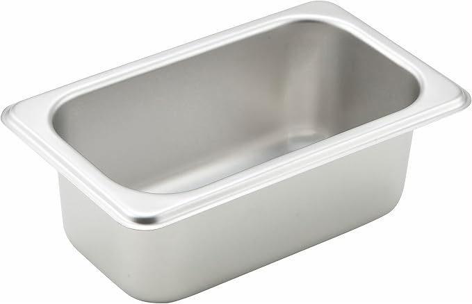 Winco 1/9 Size Steam Pan, 2 1/2-Inch, Stainless Steel, 2.5" Deep