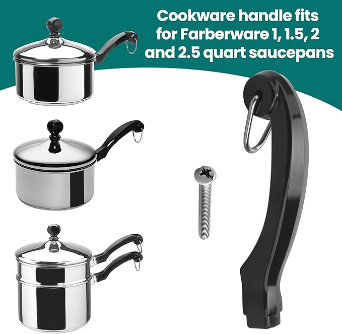 Zivceng P08-031 Cookware Handle for Farberware Pan Saucepans Soup Pots,P08-031 Saucepan Handle Replacement for Farberware 1, 1.5, 2 and 2.5 Quart Pan