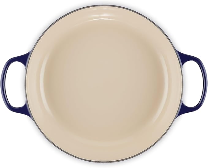 Le Creuset Olive Branch Collection Enameled Cast Iron Signature Braiser, 3.5 qt., Indigo with Embossed Lid