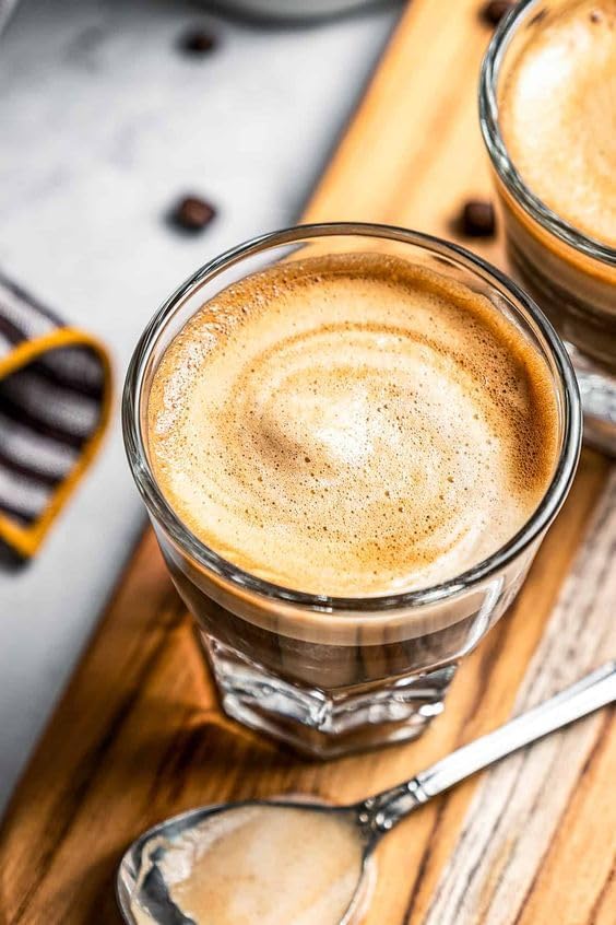 Necessia Premium Cortado Glasses 4.5oz – Set of 2, Heat-Treated Tempered Glass, Elegant Espresso Cups, Durable Barista-Grade Coffee Glassware