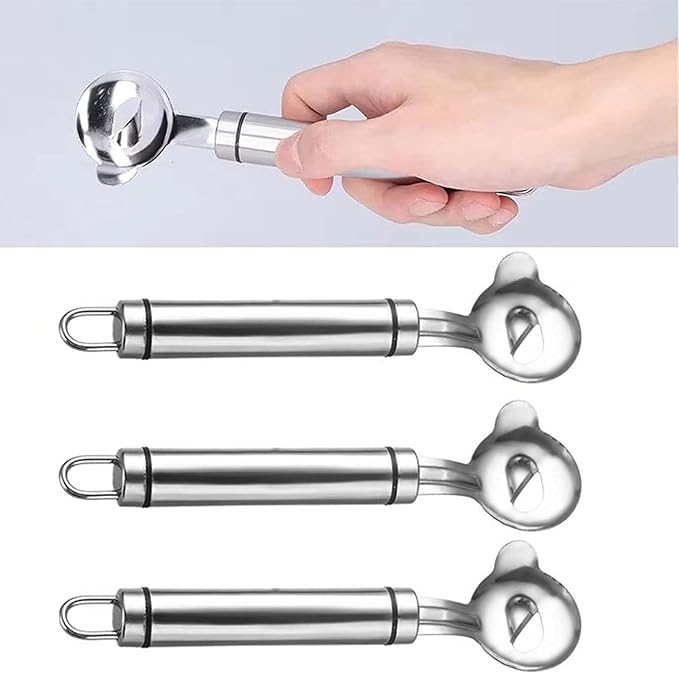 3PCS Cactus Peeler Spoon 2025 Stainless Steel Multi-function Cactus Peeler Knife Tool Thorn Remover Sliced Noodles Cutter with Long Handle for Home Cooking Kitchen Gadgets