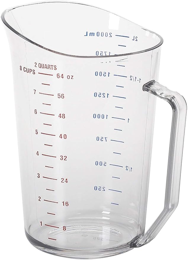 Cambro 200MCCW 2 qt Capacity, Camwear Clear Polycarbonate Liquid Measuring Cup (200MCCW135)