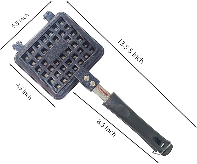 Mini Waffle Maker Pan Gas Stove Top Waffle Nonstick Coating Baking Mold Plate Stovetop Skillet for Belgian Sandwich Toaster