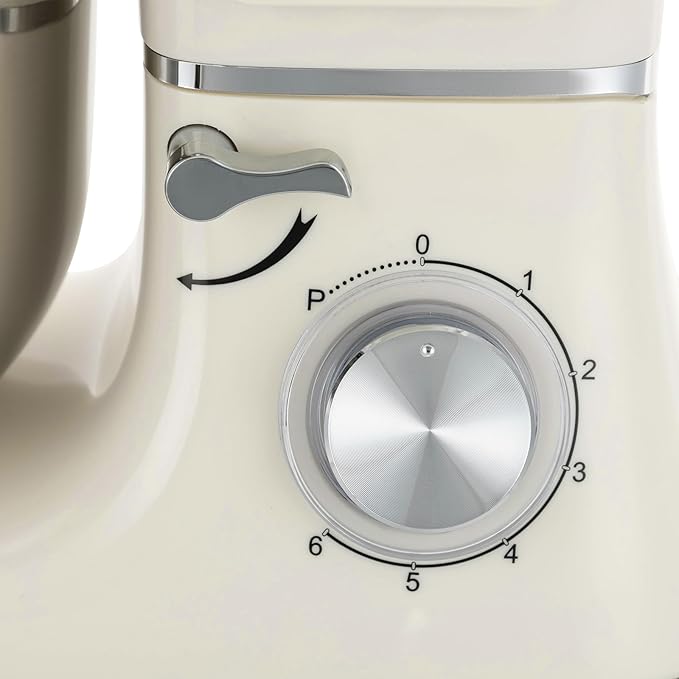 HAPPCUCOE 1350W Stand Mixer,6.5Qt Electric Kitchen Mixer,Dough Machine with LCD Display,Electric Food Mixer for Kitchens,Restaurants,Bakeries (White)