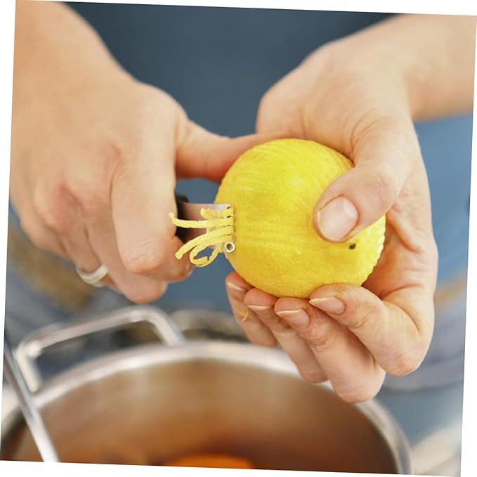 Luxshiny Stainless Steel Citrus Peeler and Zester for Lemons Oranges and Grapefruits Easy to Clean Dishwasher Safe Fruit Peeling Tool with Five for Quick Zesting
