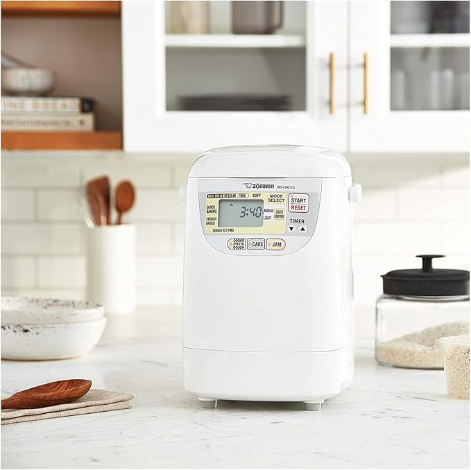 Zojirushi BB-HAC10 Home Bakery 1-Pound-Loaf Programmable Mini Breadmaker, White