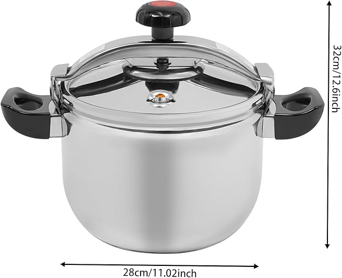Stainless Steel Pressure Cooker Large Capacity Cooktop Pressure Pot with Multiple Protection Functions for Home Restaurants Canteens, Multiple Stove Compatible (11.62 Qt)