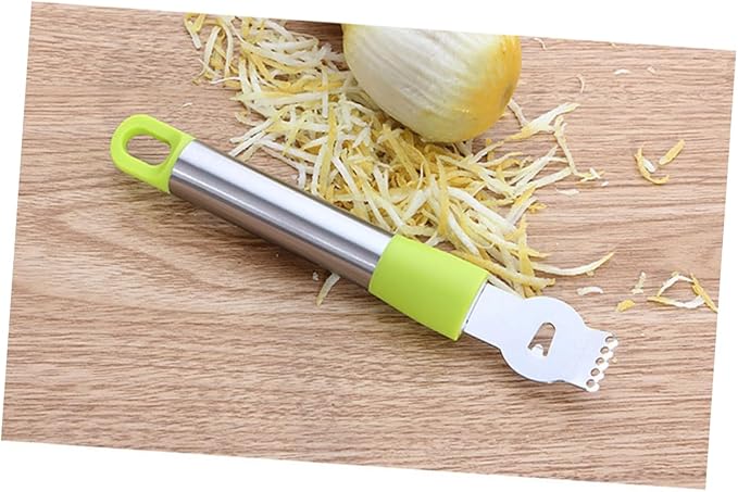 Cabilock Stainless Steel Lemon Zester and Peeler with Razor Teeth for Citrus and Chocolate Slicing Comfortable Grip for Cooking and Decoration Random Color Random Color