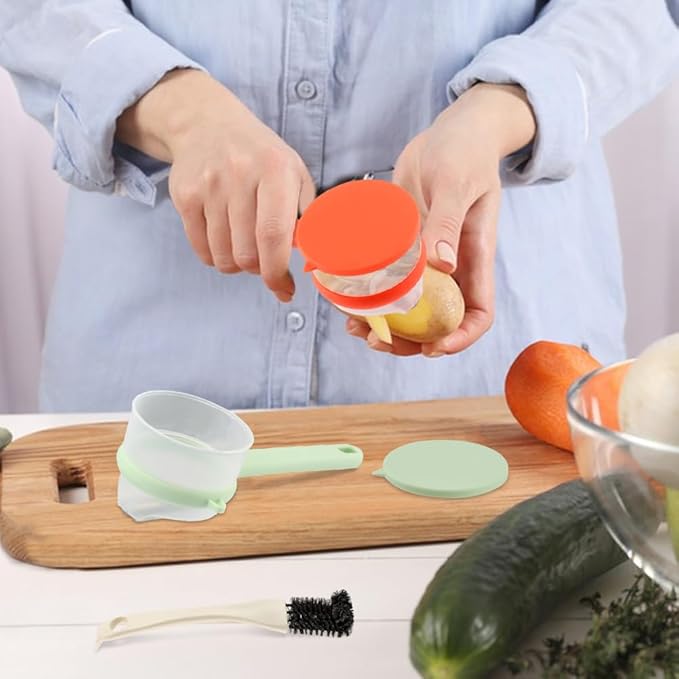 Fruit and Vegetable Peeler with Storage Box, 2pcs Upgrade Vegetable Peeler with Storage Bucket, Double-Sided Multi-Function Peelers for Home Kitchen