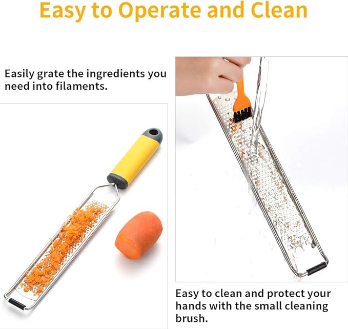 Upgraded Cheese Grater Lemon Zester Tool for Kitchen, Aisoso Premium Stainless Steel Blade Apply to Parmesan Cheese, Ginger, Garlic, Nutmeg, Citrus, Coconut, Chocolate