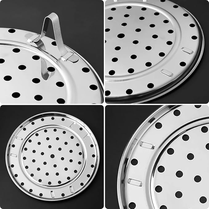 10.2-inch Dia Stainless Steel Steamer Rack with Removable Legs Kitchen Utensils for Steaming Baking