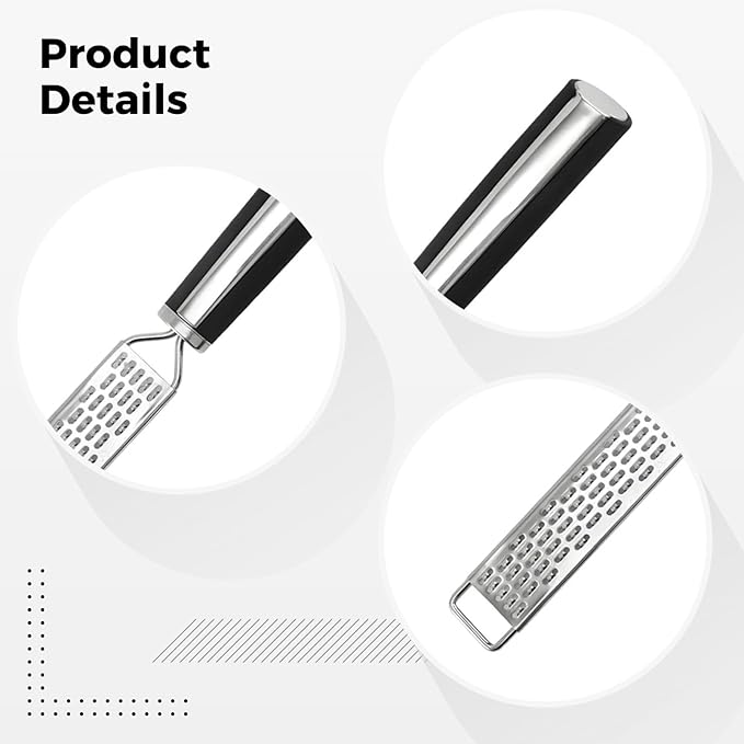 Lemon Zester and Citrus Grater, Reusable Metal Cheese Grater, Ergonomic Design