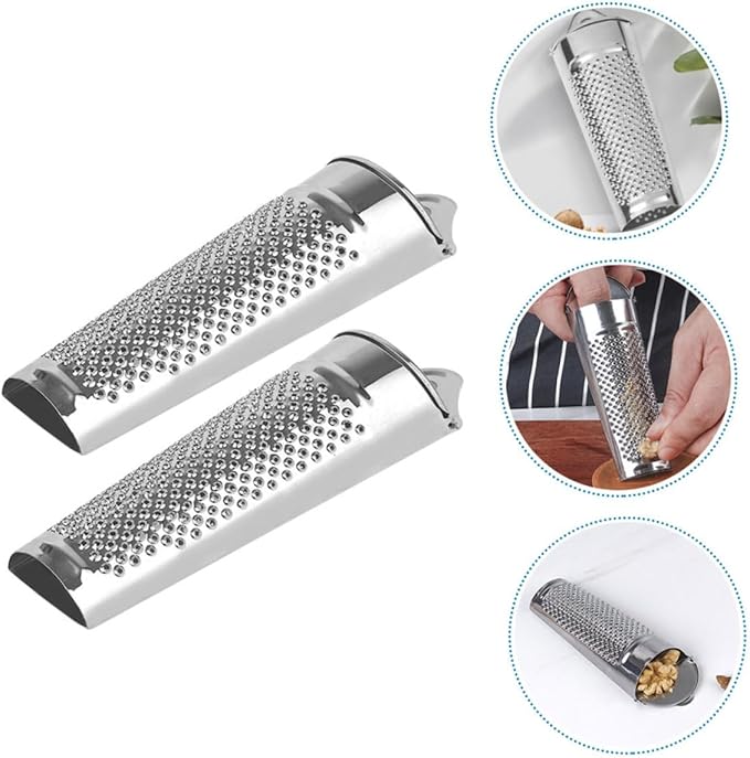 Cabilock 4pcs Stainless Steel Ginger Zesters and Vegetable Graters for Kitchen Use Multi-functional Graters for Cheese Garlic Spices and More Compact Design Comfortable Grip