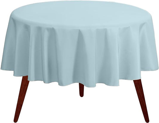 Gee Di Moda Round Tablecloth - 90 Inch Baby Blue Round Table Cloth for 30 to 60 Inch Round Tables - Heavy Duty Washable Fabric - for Buffet Table, Holiday Party, Dinner, Wedding & Baby Shower