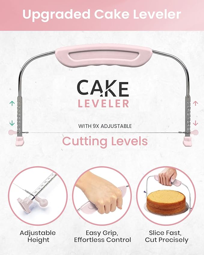 RFAQK 200PCs Cake Decorating Kit with Cake Turntable & Leveler, Baking Supplies Gift Includes 110+1 Piping Bags,55 Icing Tips,2 Frosting Spatulas, Adjustable Scraper, Video Tutorial, Booklet & more