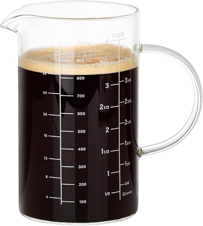 1000ml/4 Cup Measuring Cup,Glass Measuring Cup with Handle,Measuring Pitcher for Kitchen,Baking,Cooking,Restaurant